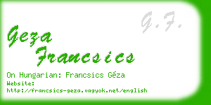 geza francsics business card